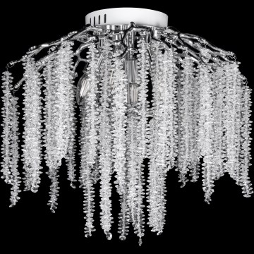 Kiinteä kattokruunu 6xE14/60W/230V + 3xLED/3W halkaisija 54 cm kiiltävä kromi