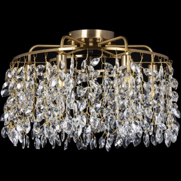 Kiinteä kattokruunu 6xE14/60W/230V halkaisija 50 cm kulta