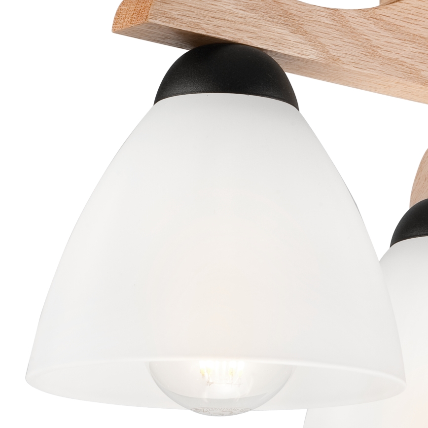 Kiinteä kattokruunu ADRIANO 3xE27/60W/230V tammi