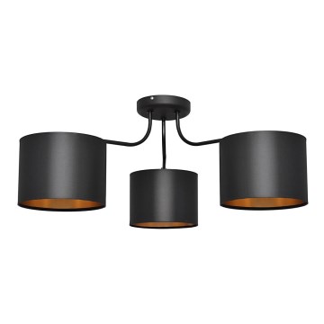 Kiinteä kattokruunu ALBA 3xE27/15W/230V musta/kultainen