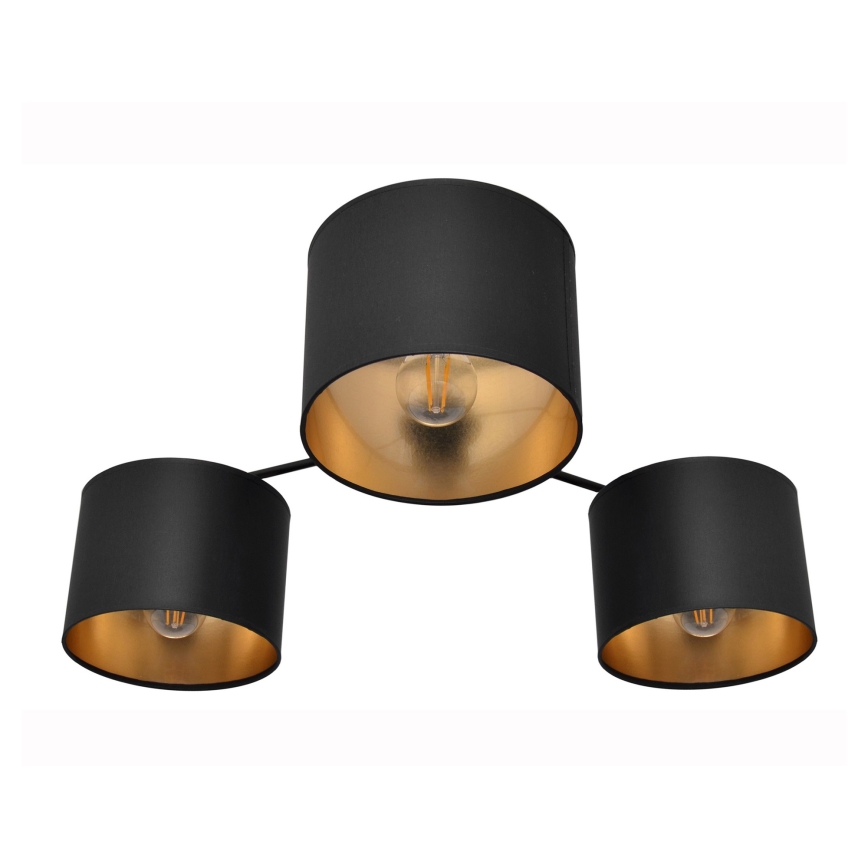 Kiinteä kattokruunu ALBA 3xE27/15W/230V musta/kultainen
