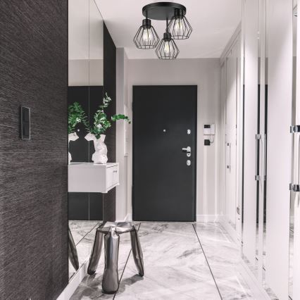 Kiinteä kattokruunu AUDREY 3xE27/60W/230V musta