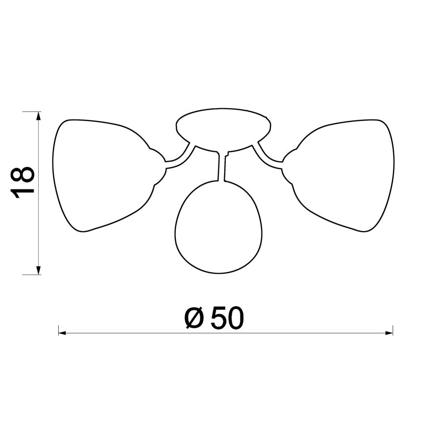 Kiinteä kattokruunu AVIA 3xE27/15W/230V