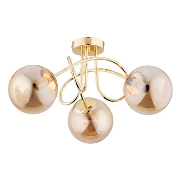 Kiinteä kattokruunu BANKO 3xE14/10W/230V kulta