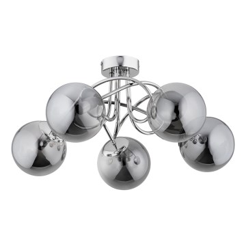 Kiinteä kattokruunu BANKO 5xE14/10W/230V kiiltävä kromi