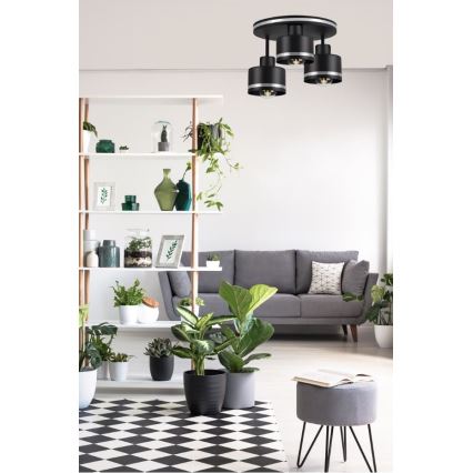 Kiinteä kattokruunu BODO SILVER 3xE27/60W/230V