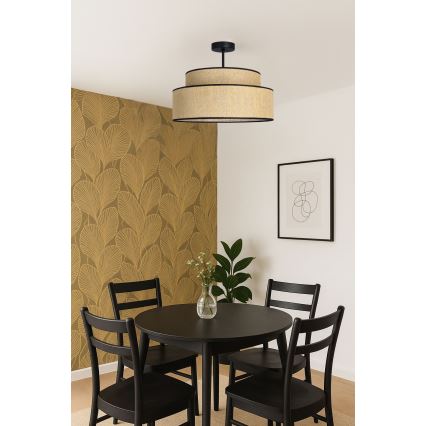 Kiinteä kattokruunu BOHO 1xE27/60W/230V halkaisija 40 cm beige