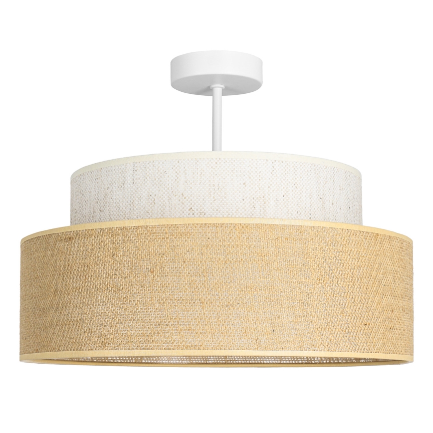 Kiinteä kattokruunu BOHO 1xE27/60W/230V halkaisija 40 cm kerma/beige