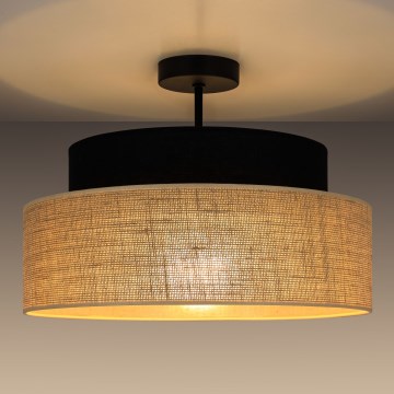 Kiinteä kattokruunu BOHO 1xE27/60W/230V halkaisija 40 cm musta/beige