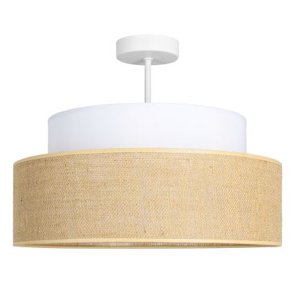 Kiinteä kattokruunu BOHO 1xE27/60W/230V halkaisija 40 cm valkoinen/beige