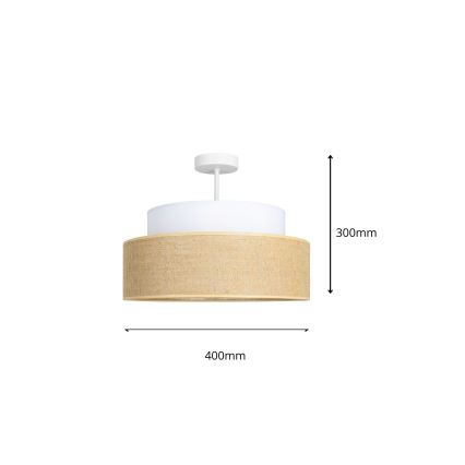 Kiinteä kattokruunu BOHO 1xE27/60W/230V halkaisija 40 cm valkoinen/beige