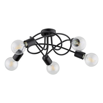 Kiinteä kattokruunu BOSTON 5xE27/15W/230V musta