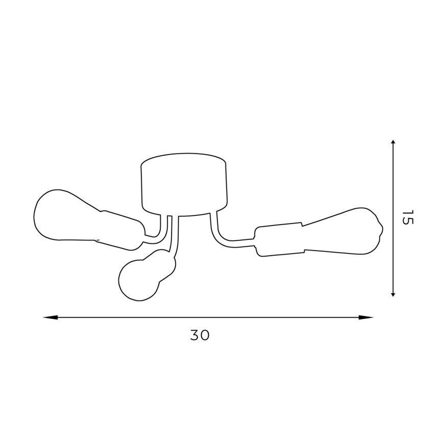 Kiinteä kattokruunu BRENDA 3xE27/60W/230V musta
