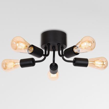 Kiinteä kattokruunu BRENDA 5xE27/60W/230V musta