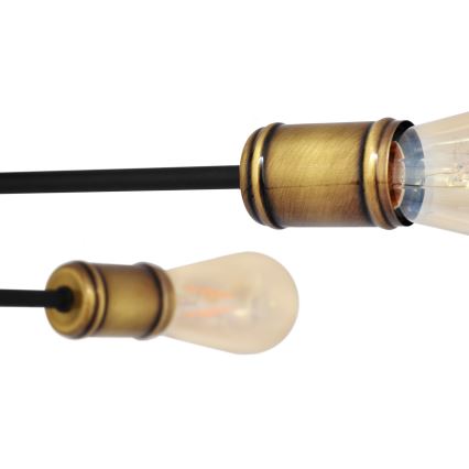 Kiinteä kattokruunu CAMBRIDGE 6xE27/20W/230V musta/kultainen
