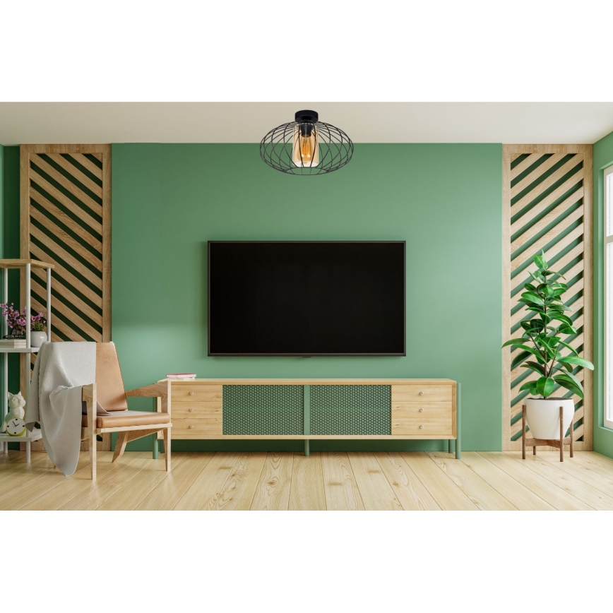 Kiinteä kattokruunu CORRINI 1xE27/60W/230V halkaisija 34 cm musta/beige