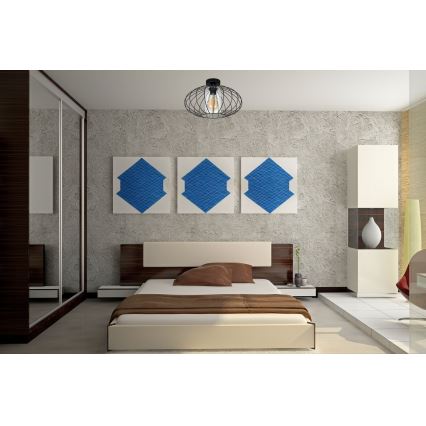 Kiinteä kattokruunu CORRINI 1xE27/60W/230V halkaisija 34 cm musta/läpinäkyvä