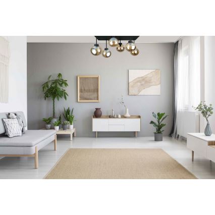 Kiinteä kattokruunu DEA 6xE14/60W/230V musta/savuinen beige