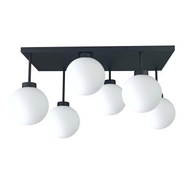 Kiinteä kattokruunu DEA 6xE14/60W/230V musta/valkoinen