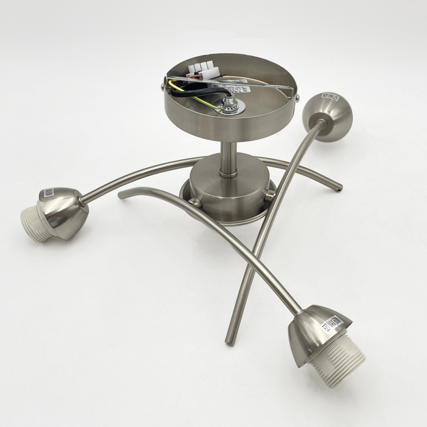 Kiinteä kattokruunu DONNA 3xE27/60W/230V nikkeli