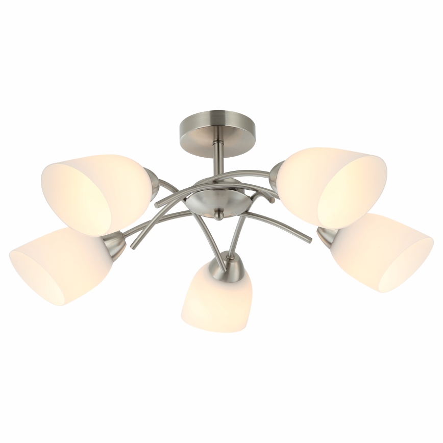 Kiinteä kattokruunu DONNA 5xE27/60W/230V nikkeli