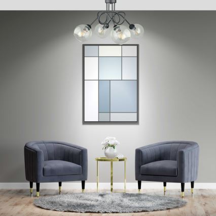 Kiinteä kattokruunu EVIE 4xE27/60W/230V antrasiitti/läpinäkyvä