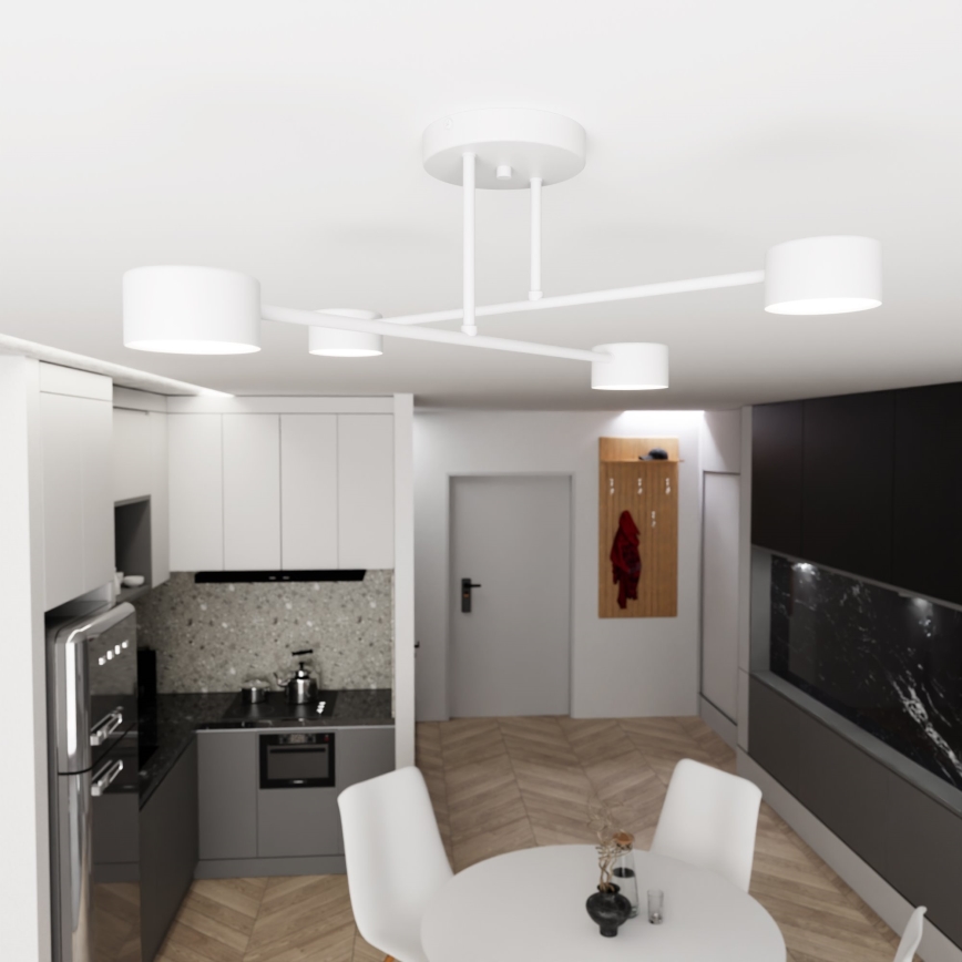 Kiinteä kattokruunu HALO 4xGX53/10W/230V valkoinen