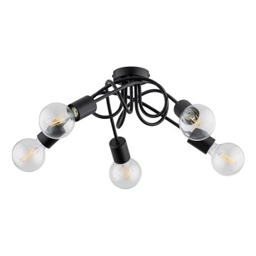 Kiinteä kattokruunu INTER 5xE27/15W/230V musta