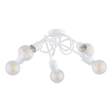 Kiinteä kattokruunu INTER 5xE27/15W/230V valkoinen