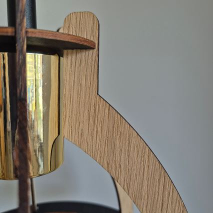 Kiinteä kattokruunu LANDO 1xE27/15W/230V halkaisija 21 cm tammi