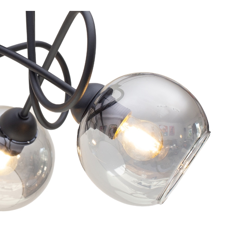 Kiinteä kattokruunu LATIL 5xE27/60W/230V musta