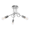 Kiinteä kattokruunu LOOP 3xE27/15W/230V kiiltävä kromi