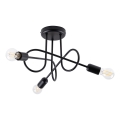Kiinteä kattokruunu LOOP 3xE27/15W/230V musta