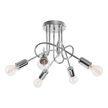 Kiinteä kattokruunu LOOP 5xE27/15W/230V kiiltävä kromi