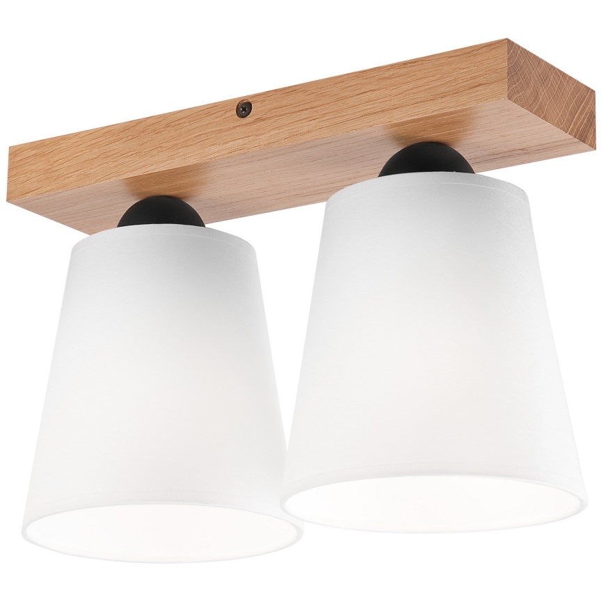 Kiinteä kattokruunu LULA 2xE27/60W/230V tammi