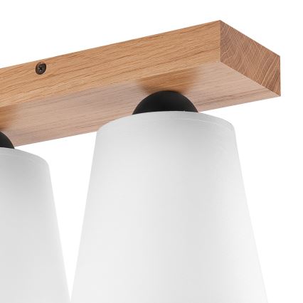 Kiinteä kattokruunu LULA 2xE27/60W/230V tammi