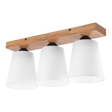 Kiinteä kattokruunu LULA 3xE27/60W/230V tammi