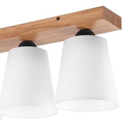 Kiinteä kattokruunu LULA 3xE27/60W/230V tammi