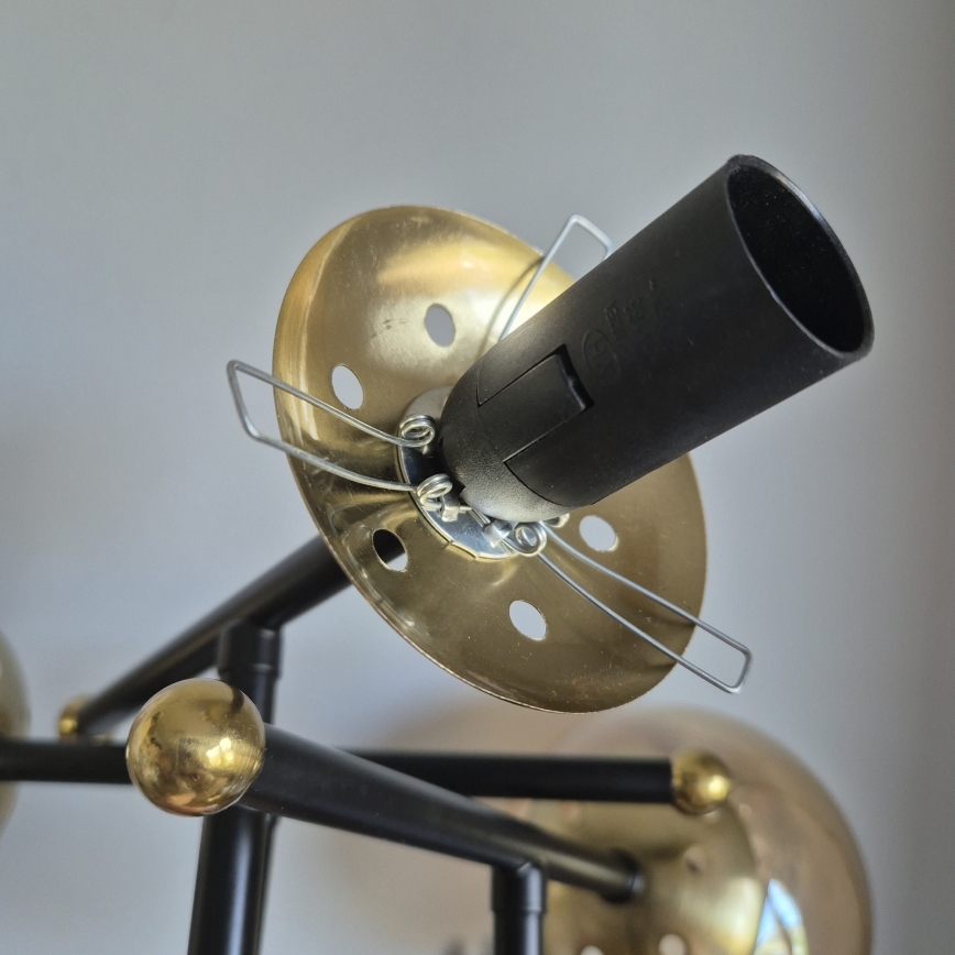 Kiinteä kattokruunu MALENA 3xE14/5W/230V kulta/musta/savuinen beige