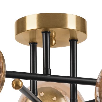 Kiinteä kattokruunu MALENA 3xE14/5W/230V kulta/musta/savuinen beige