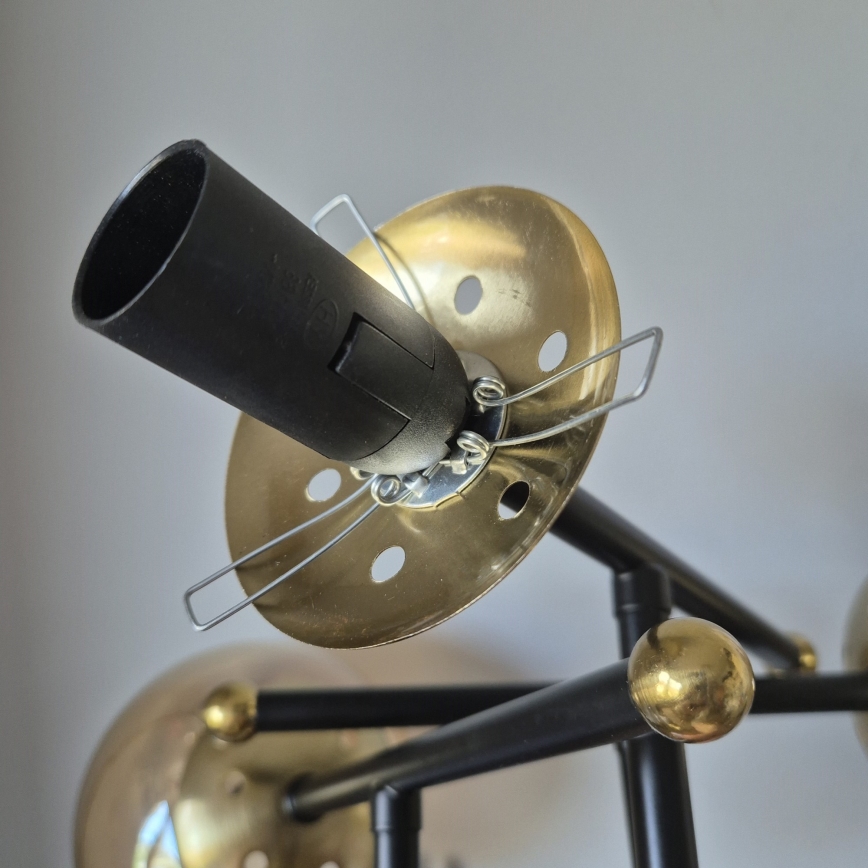 Kiinteä kattokruunu MALENA 6xE14/5W/230V kulta/musta/savuinen beige