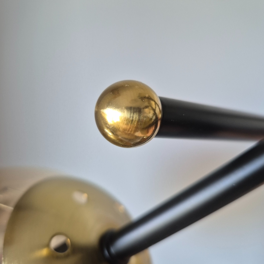 Kiinteä kattokruunu MALENA 6xE14/5W/230V kulta/musta/savuinen beige