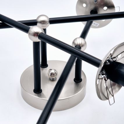 Kiinteä kattokruunu MALENA 6xE14/5W/230V mattakromi/savuinen