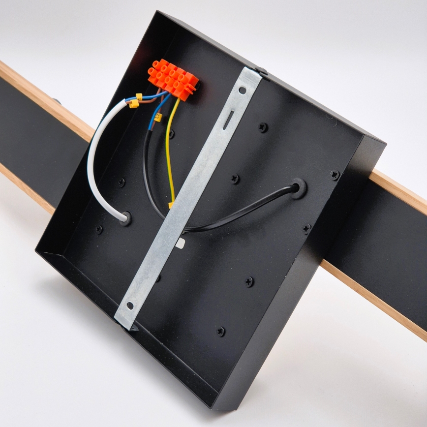 Kiinteä kattokruunu MATTE 4xE27/15W/230V musta/tammi