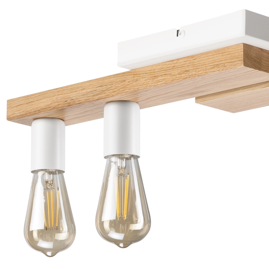 Kiinteä kattokruunu MATTE 4xE27/15W/230V valkoinen/tammi