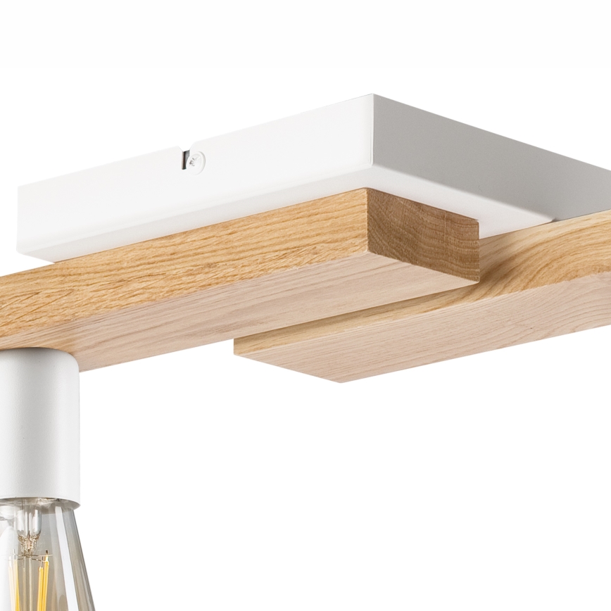 Kiinteä kattokruunu MATTE 4xE27/15W/230V valkoinen/tammi