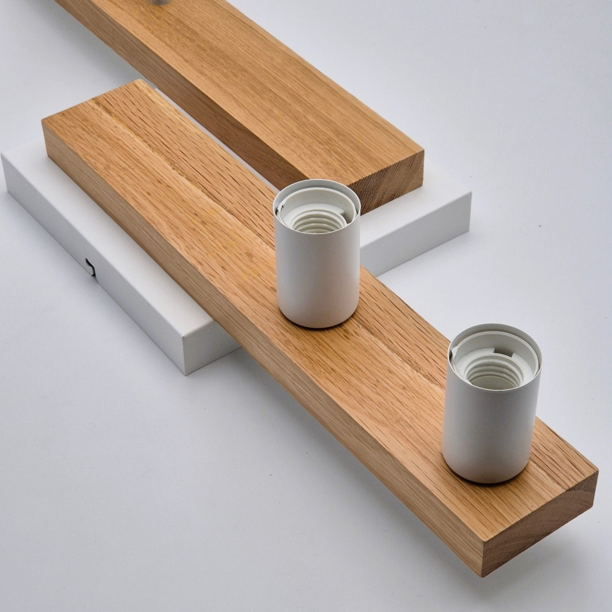 Kiinteä kattokruunu MATTE 4xE27/15W/230V valkoinen/tammi