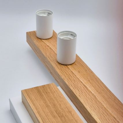 Kiinteä kattokruunu MATTE 4xE27/15W/230V valkoinen/tammi