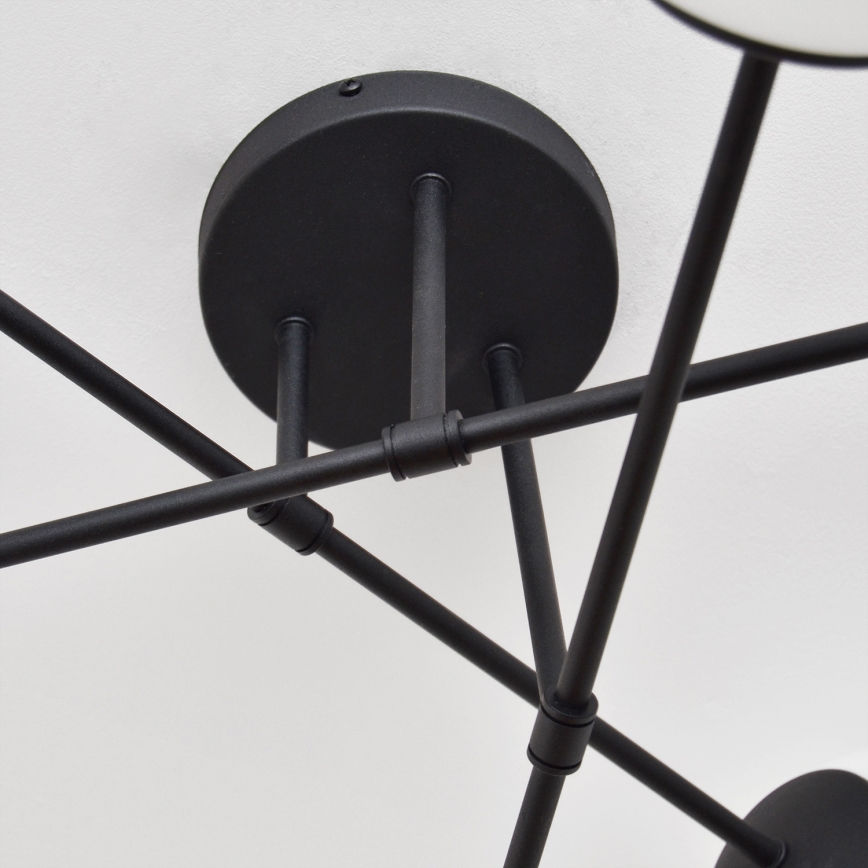 Kiinteä kattokruunu MOON 6xE27/15W/230V musta