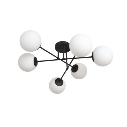 Kiinteä kattokruunu MOON 6xE27/15W/230V musta